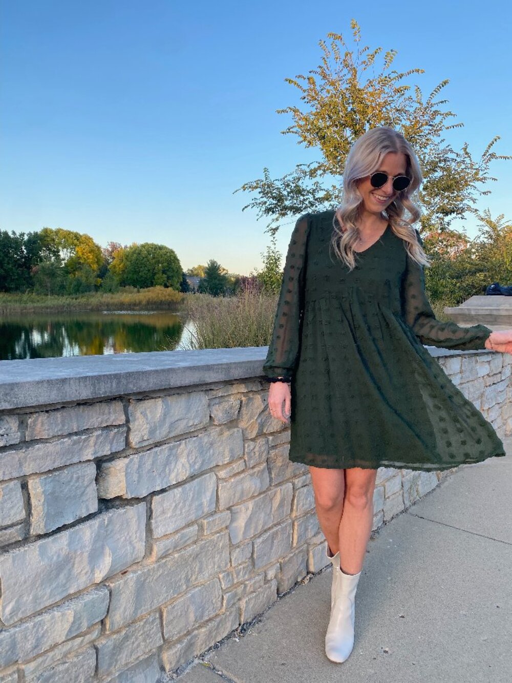 Amazon Green swiss dot dress